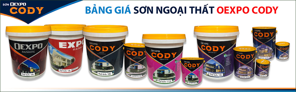 Bảng giá sơn ngoại thất Oexpo Cody - Giá sơn tường nhà tốt nhất