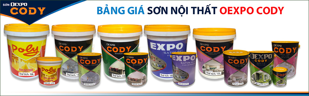 Bảng giá sơn nội thất Oexpo Cody - Báo giá sơn tường nhà Hà Nội